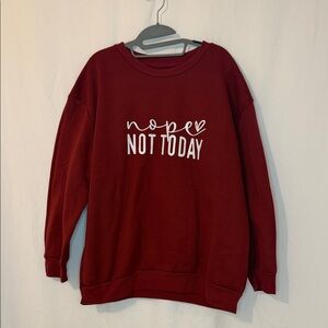 Women's Red Sweater - Nope Not Today